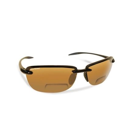 FLYING FISHERMAN Flying Fisherman 7305BA-150 Cali Polarized Sunglasses; Black Frames With Amber Reader Plus 1.50 Lenses 7305BA-150